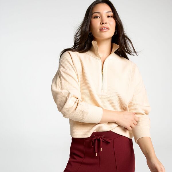 キャリー レディース アウター パーカー・スウェット CALIA Womens Elevate Ripple 14 Zipullover Sun Cream クリーム