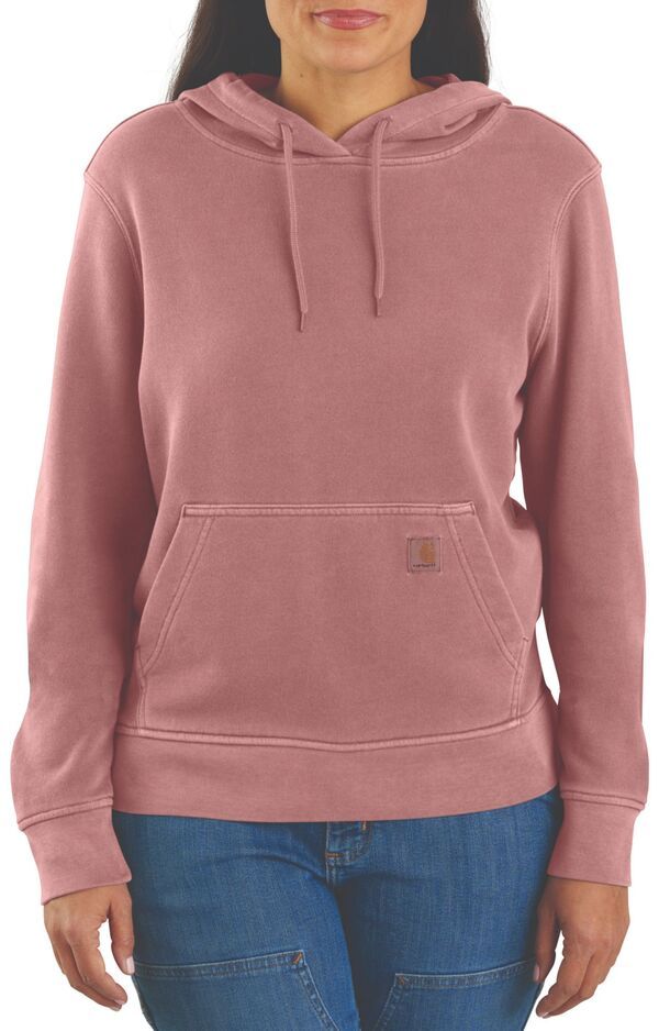 カーハート レディース アウター パーカー・スウェット Carhartt Womens Garment Dye Hoodie Rose Tint