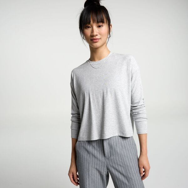 キャリー レディース トップス Tシャツ CALIA Womens Everyday Riboxy Long Sleeve Tee Light Heather Grey グレー