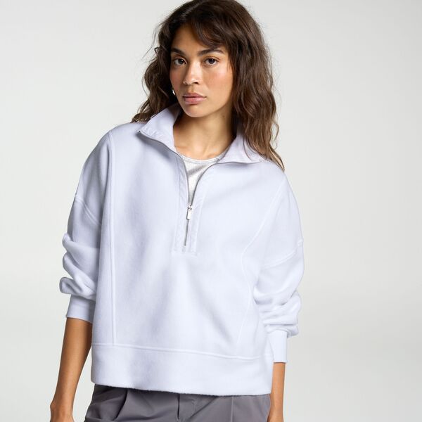 キャリー レディース アウター パーカー・スウェット プラスサイズ CALIA Womens Elevate Plush 14 Zipullover Pure White ホワイト