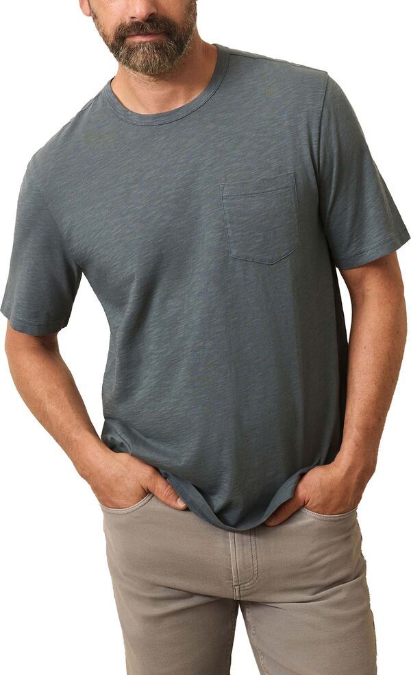 ファレティ メンズ トップス Tシャツ Faherty Mensunwashed Pocket Short Sleeve TShirt Rough Waters