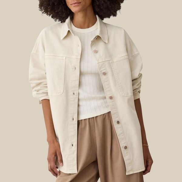 マリーン レイヤー レディース アウター ジャケット・ブルゾン シャツ Marine Layer Womens Acid Wash Bridget Shirt Jacket Stone ストーン