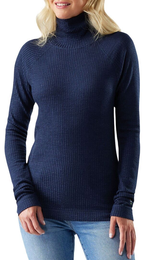 スマートウール レディース アウター ニット・セータートルネック リブ Smartwool Womens Thermal Merino Turtleneck Ribbed Sweater Nightfall BlueDeep Navy ネイビー