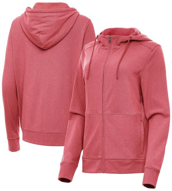 アンティグア レディース アウター パーカー・スウェット Antigua Womenseeker FullZip Golf Hoodie Dark Red Heather ヘザー
