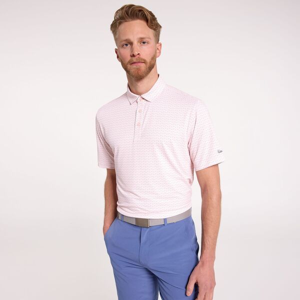 ウォルターヘーゲン メンズ トップス ポロシャツ プリント Walter Hagen Mens Performance 11 Novelty Print Golf Polo Retro Golfball Pink ピンク