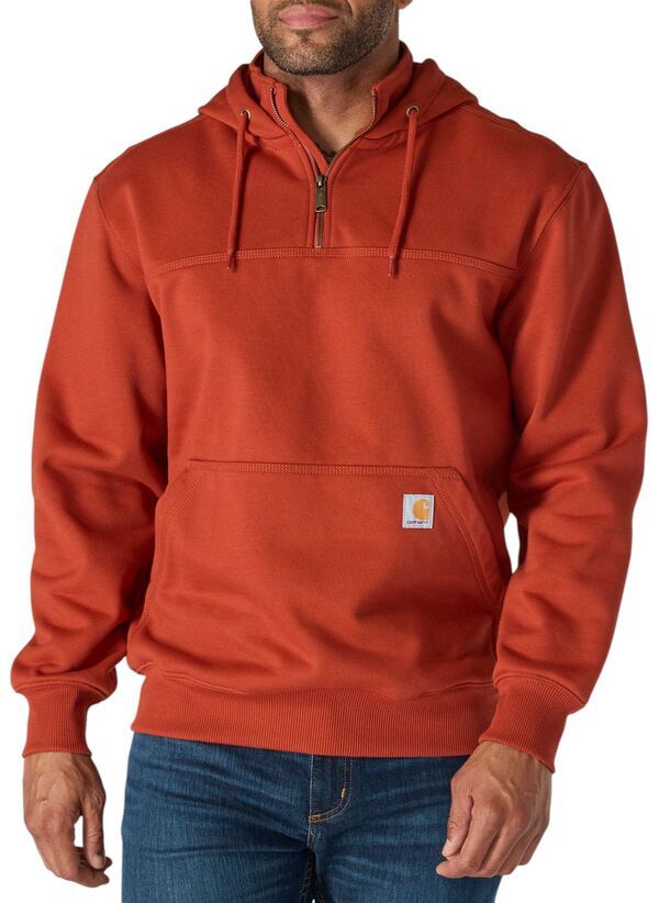 カーハート メンズ アウター パーカー・スウェット Carhartt Mens Paxton Heavyweight Mock Zip Hoodie Spice Red レッド