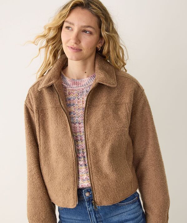 マリーン レイヤー レディース アウター ジャケット・ブルゾン Marine Layer Womensloane Boucle Crop Jacketeddy