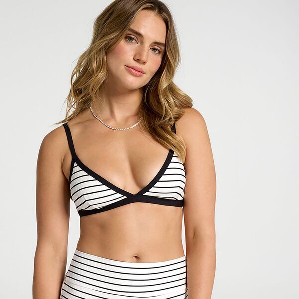 キャリー レディース 水着 トップのみ CALIA Womenswim Triangle Bikini Top Coastal Stripe Cloud ストライプ