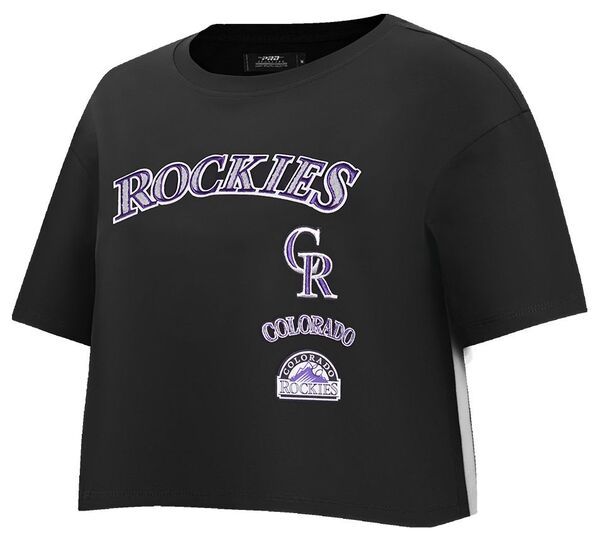 プロスタンダード レディース トップス Tシャツ Pro Standard Womens Colorado Rockies Retro Boxy TShirt Black ブラック