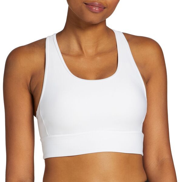 DSG レディース アンダーウェア ブラジャー DSG Womens Crossback Compression Bra Pure White ホワイト