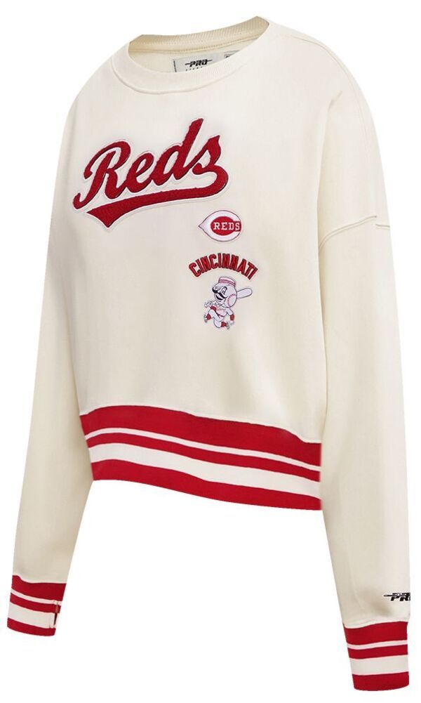 プロスタンダード レディース アウター パーカー・スウェット クルーネック シャツ フリース Pro Standard Womens Cincinnati Reds Retro Fleece Crew Neck Sweatshirt Cream クリーム