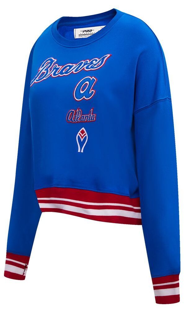 プロスタンダード レディース アウター パーカー・スウェット クルーネック シャツ フリース Pro Standard Womens Atlanta Braves Retro Fleece Crew Neck Sweatshirt Royal