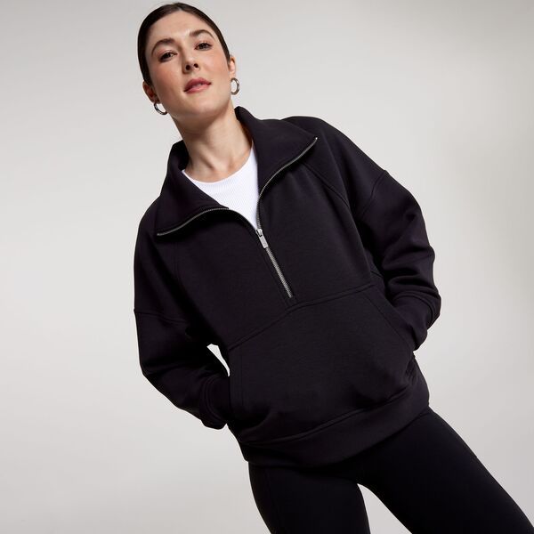 キャリー レディース アウター パーカー・スウェット スキューバ CALIA Womensoft Scuba 14 Zipullover Pure Black ブラック