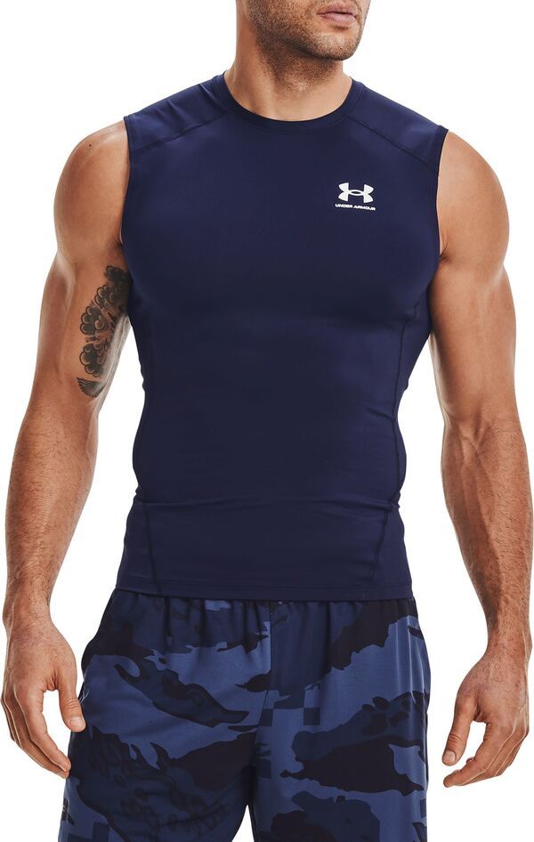 アンダーアーマー メンズ トップス シャツ Under Armour Mens HeatGear Compression Shirt Midnight NavyWhite ホワイト 6,986円