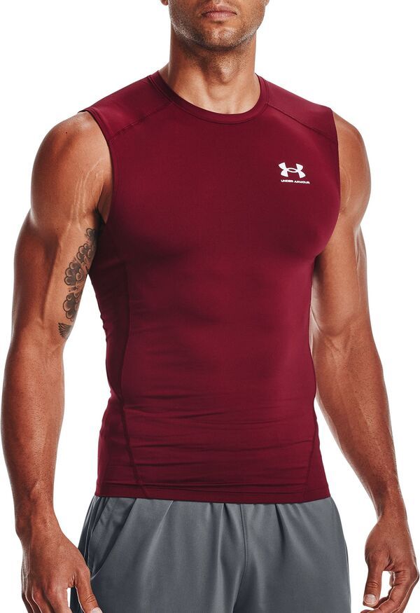アンダーアーマー メンズ トップス シャツ Under Armour Mens HeatGear Compression Shirt CardinalWhite ホワイト