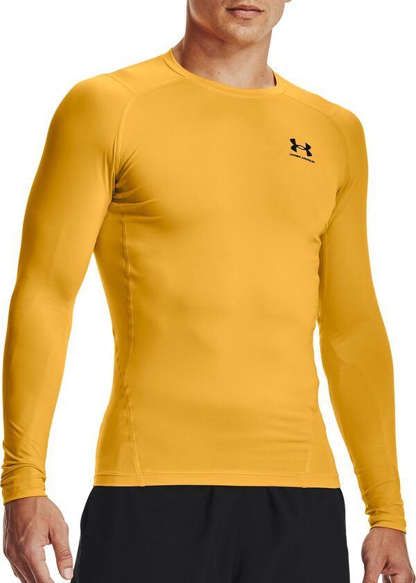 アンダーアーマー メンズ トップス シャツ Under Armour Mens HeatGear Compression Long Sleeve Shirt Steeltown GoldBlack ブラック