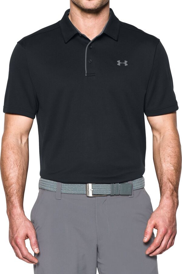アンダーアーマー メンズ トップス ポロシャツ Under Armour Mens Tech Golf Polo Extended Sizes BlackGraphite ブラック