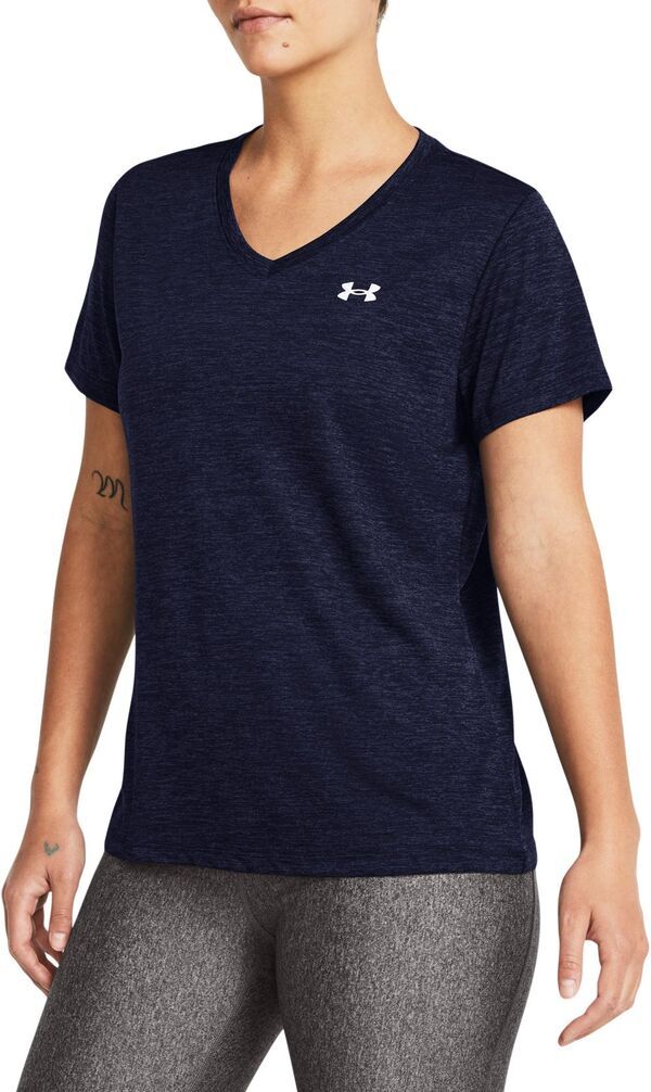 アンダーアーマー レディース トップス Tシャツ Vネック Under Armour Womens Tech Twist VNeck TShirt Navy ネイビー