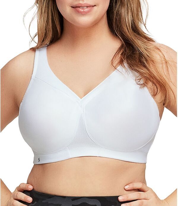 グラマライズ レディース アンダーウェア ブラジャー Glamorise Womens MagicLift Seamless High Support Sports Bra White ホワイト