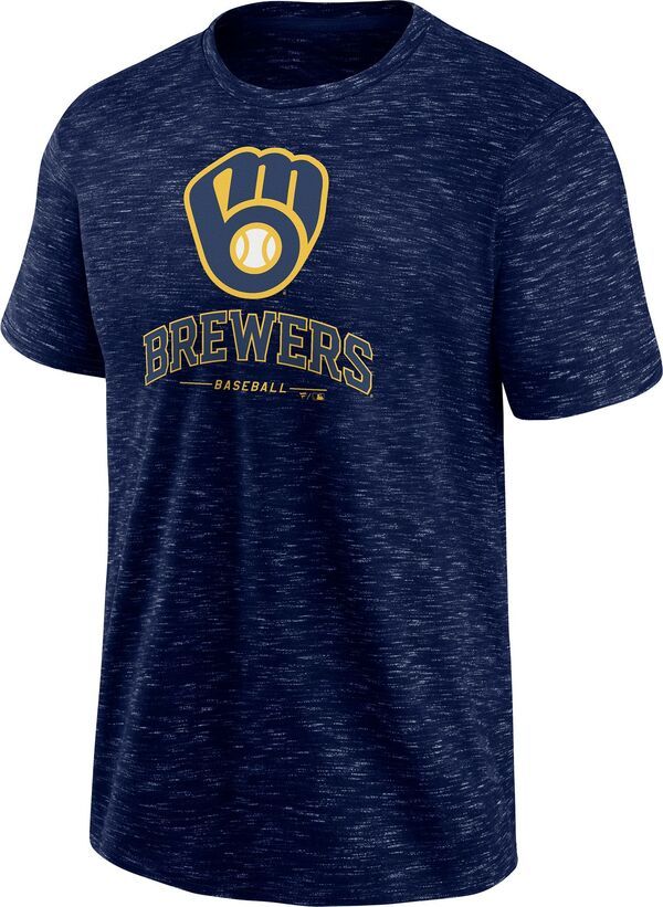 ファナティクス メンズ トップス Tシャツ Fanatics MLB Mens Milwaukee Brewers Navy Lockup TShirt NoColor ネイビー