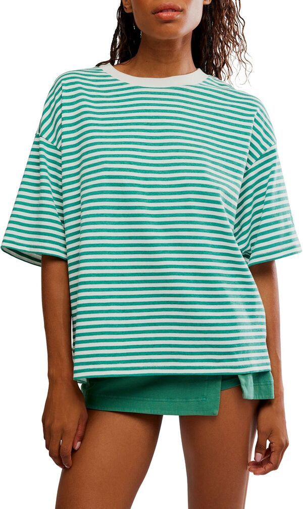 フリーピープル レディース アウター ジャケット・ブルゾン Tシャツ FP Movement Womens Tackle Stripe Tee Green Glow Stripe グリーン