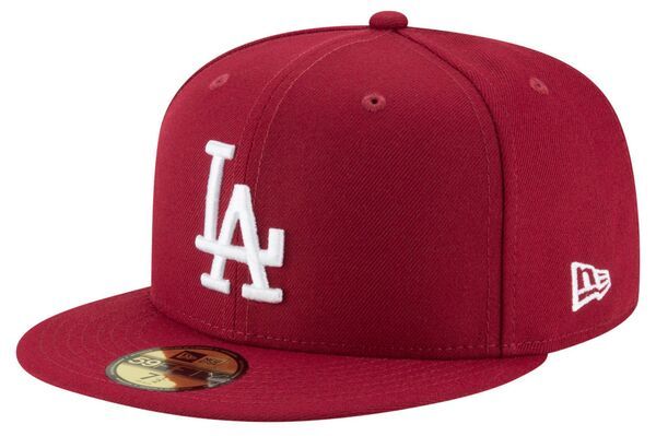 ニューエラ メンズ アクセサリー 帽子 New Era Mens Los Angeles Dodgers Dark Red Basic 59Fifty Fitted Hat NoColor レッド