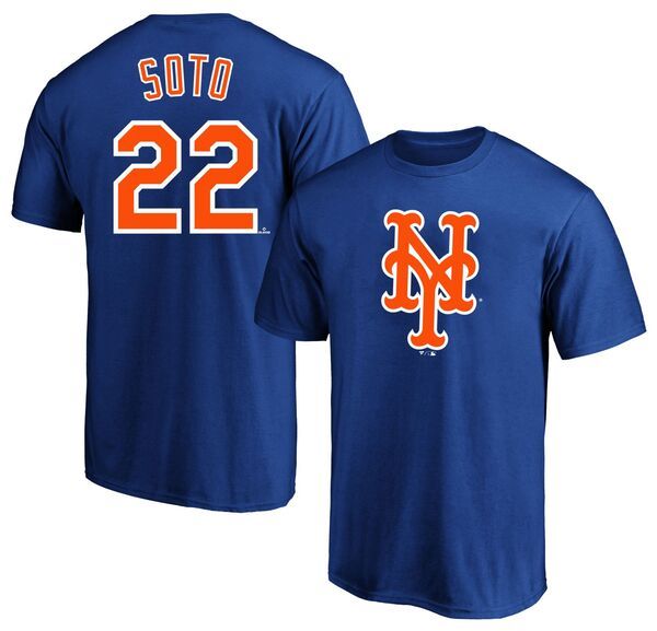 ファナティクス メンズ トップス Tシャツ トール Fanatics MLB Adult New York Mets Royal Juan Soto 22 Big and Tall TShirt NoColor