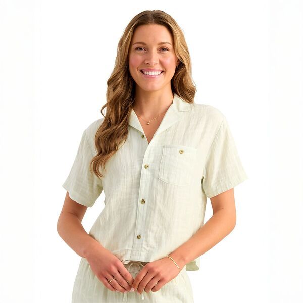 フック レディース トップス シャツ HUK Womens Breezeway Camp Shirt Silver Birch シルバー
