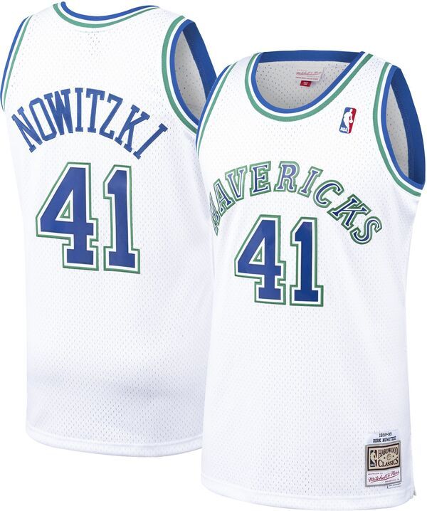 ミッチェルネス レディース トップス シャツ ジャージー Mitchell Ness Mens 1998 Dallas Mavericks Dirk Nowitzki 41 White Hardwood Classicswingman Jersey NoCol