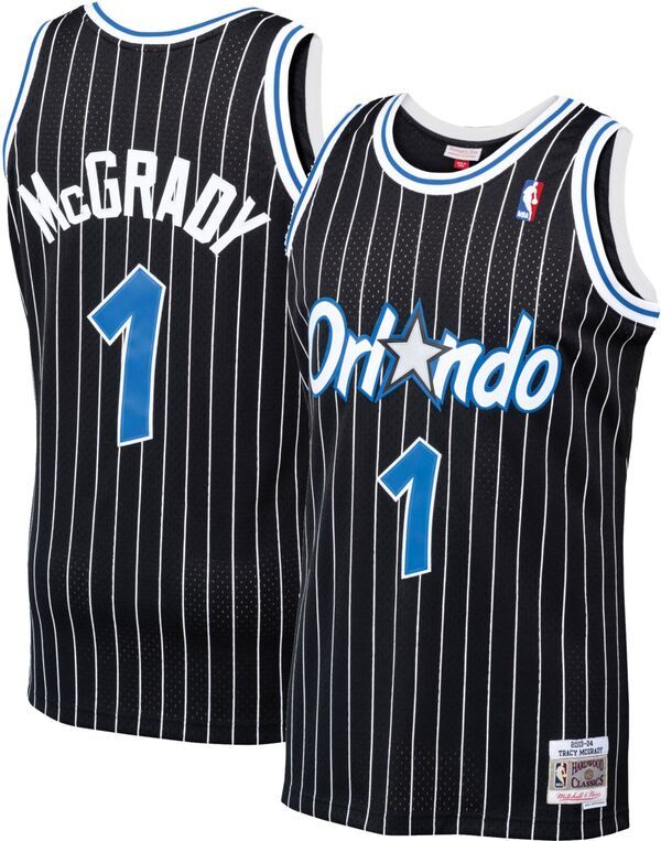 ミッチェルネス レディース トップス シャツ ジャージー Mitchell Ness Mens Orlando Magic Tracy McGrady 1 Swingman Black Jersey NoColor ブラック