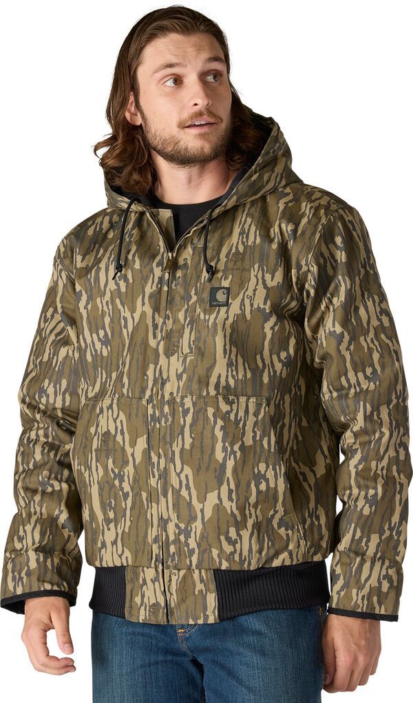 カーハート メンズ アウター ジャケット・ブルゾン Carhartt Mens Bottomlands Camo Duck Active Jacket Mossy Oak Bottomland Camo