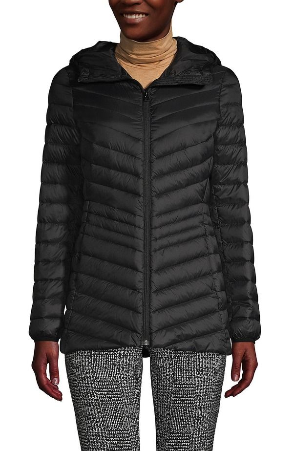 ランズエンド レディース アウター ジャケット・ブルゾン ダウン Lands End Ultralight Packable Down Jacket Black ブラック
