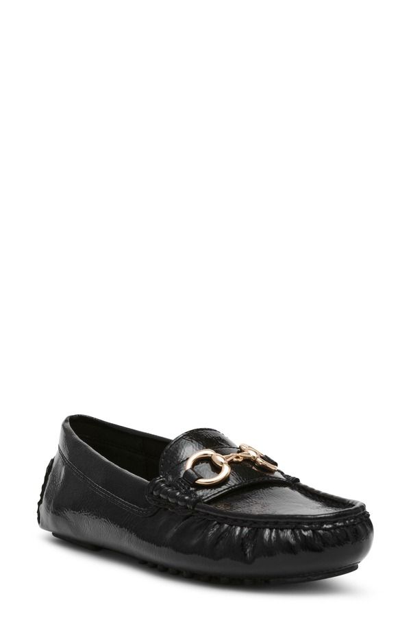 アンクライン レディース シューズ スリッポン・ローファー Anne Klein Chrystie Bit Loafer Black Crinkle Patent ブラック