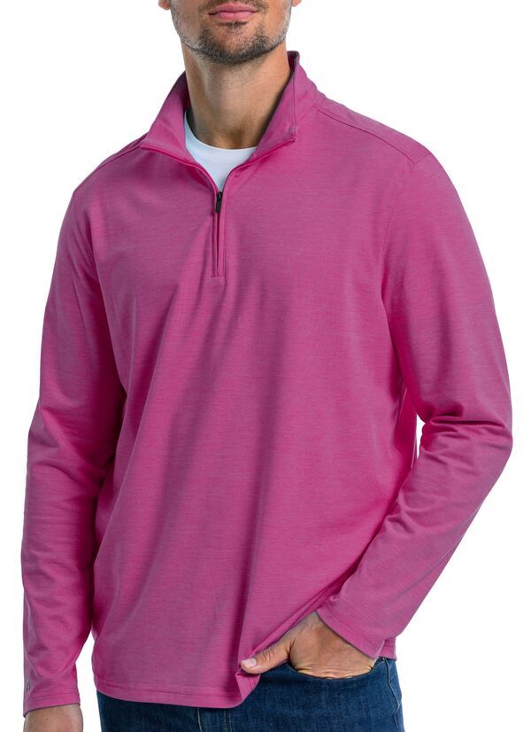 アンティグア メンズ トップス シャツ Antigua Mens Earn Zip Golf Pullover Berry Heather ヘザー
