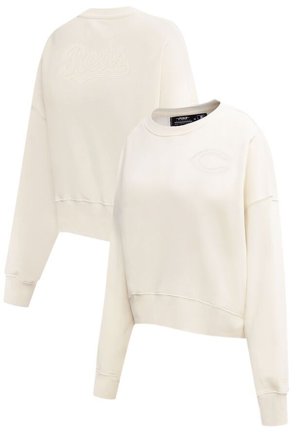プロスタンダード レディース アウター パーカー・スウェット クルーネック シャツ Pro Standard Womens Cincinnati Reds Cream Classicrewneck Sweatshirt NoColor クリーム