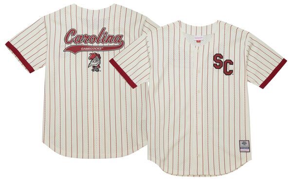 ミッチェルネス メンズ トップス シャツ メッシュ ジャージー Mitchell Ness Mensouth Carolina Gamecocks Cream Button Front On Campus Mesh Jersey NoColor クリーム