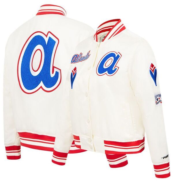 プロスタンダード レディース アウター ジャケット・ブルゾン Pro Standard Womens Atlanta Braves Cream Classic Varsity Jacket NoColor クリーム