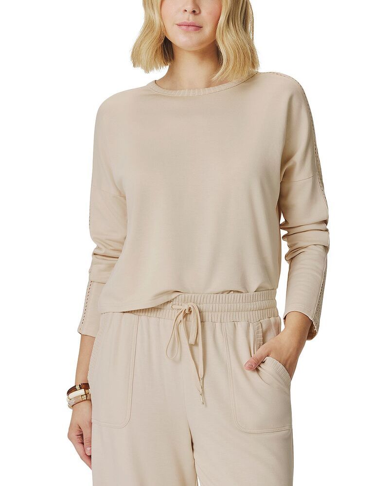 スプレンディット レディース アウター パーカー・スウェット シャツ Splendid Jada Pointelle Sweatshirt Light Fawn