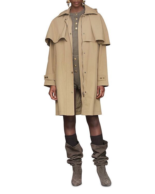 アヴェックレフィーユ レディース アウター コート ケープデザイン キャップ ケープ Avec Les Filles Cape Rain Coat Wheat