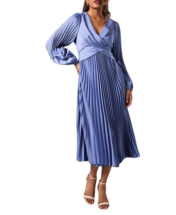 コースト レディース トップス ワンピース プチ ミディ スカート Coast Petite Pleat Skirt Midi Dress Dusty Blue ブルー