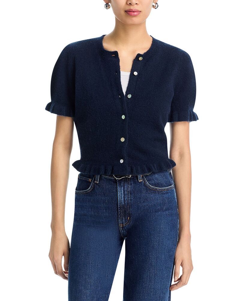 レイルズ レディース トップス シャツ フリル Rails Lora Ruffle Trim Top Navy ネイビー