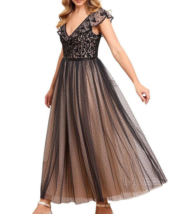 ニードルアンドスレッド レディース トップス ワンピース アンクル Needle Threadeline Bodice Ankle Gown GraphiteBeige グラファイト