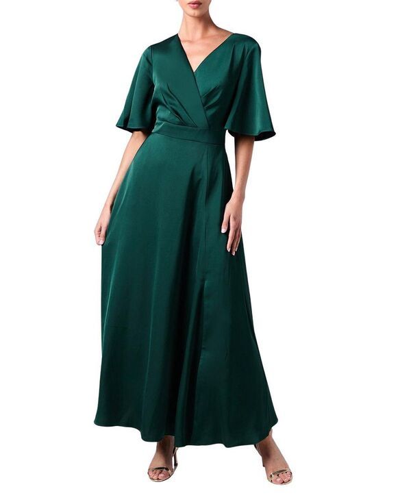 コースト レディース トップス ワンピース サテン マキシ Coast Wrap Satin Maxi Bridesmaids Dress Emerald エメラルド