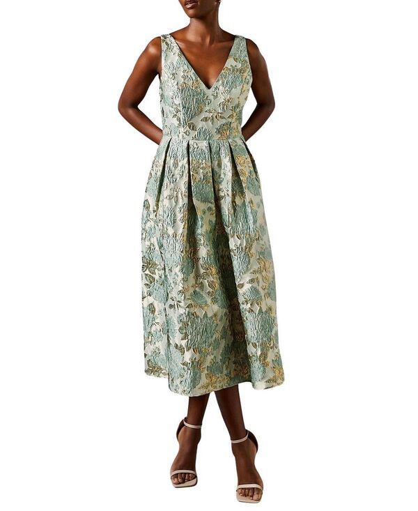 コースト レディース トップス ワンピース Vネック ミディ Coast VNeck Jacquard Midi Dressage セージ