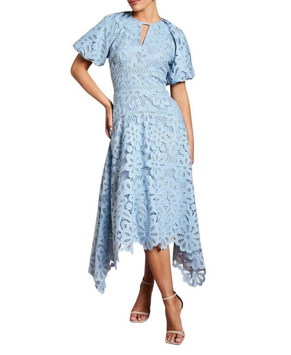 コースト レディース トップス ワンピース レース Coast Lace Hanky Hem Puff Sleeve Dress Light Blue ブルー