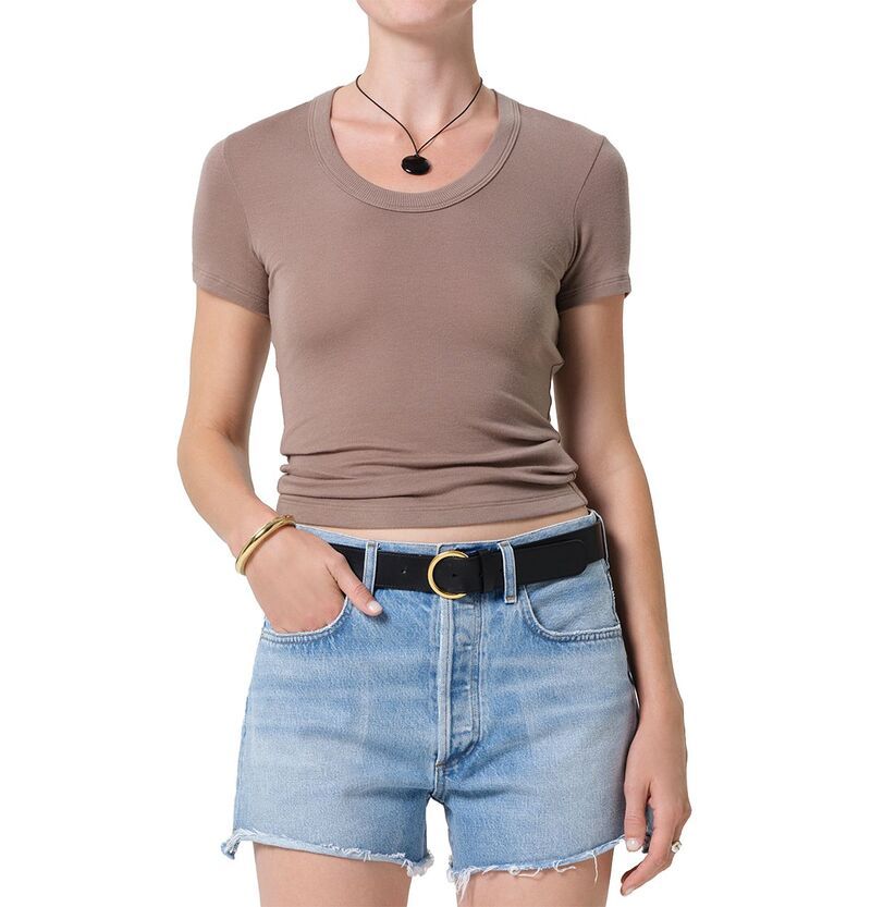 シチズンズ オブ ヒューマニティ レディース トップス Tシャツ Citizens of Humanity Maude U Neck Tee Cocoa ココア