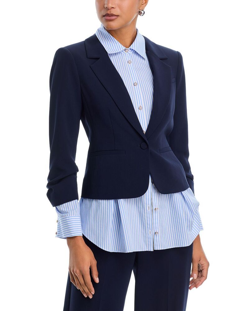 サンク ア セプト レディース アウター ジャケット・ブルゾン ブレザー Cinq Sept Aron Blazer Navyblue stripe ネイビー