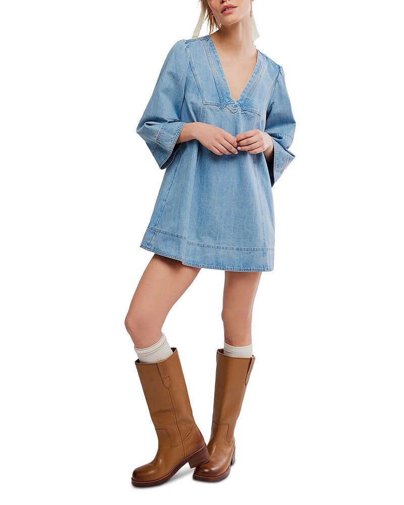 フリーピープル レディース トップス ワンピース ミニ デニム Free People Goldie Denimini Dress Celestial デニム