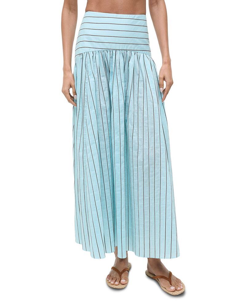 スタウド レディース ボトムスカート STAUD Procida Cover Up Skirt Pool Stripe ストライプ