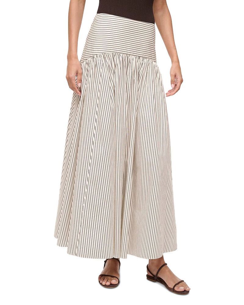 スタウド レディース ボトムスカート マキシ STAUD Procida Maxi Skirt IvoryDark アイボリー